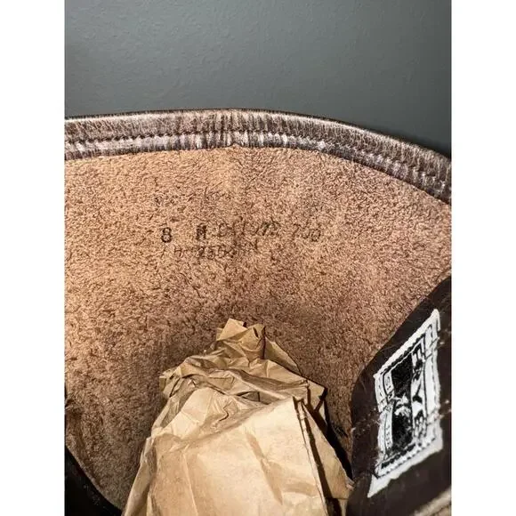 $498 EXCELLENT! Frye Harness 12R Boots Size 8 Brown Moto Leather Women’s Brown - Picture 9 of 9